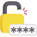 Lock with password like stars to illustrate restricted access